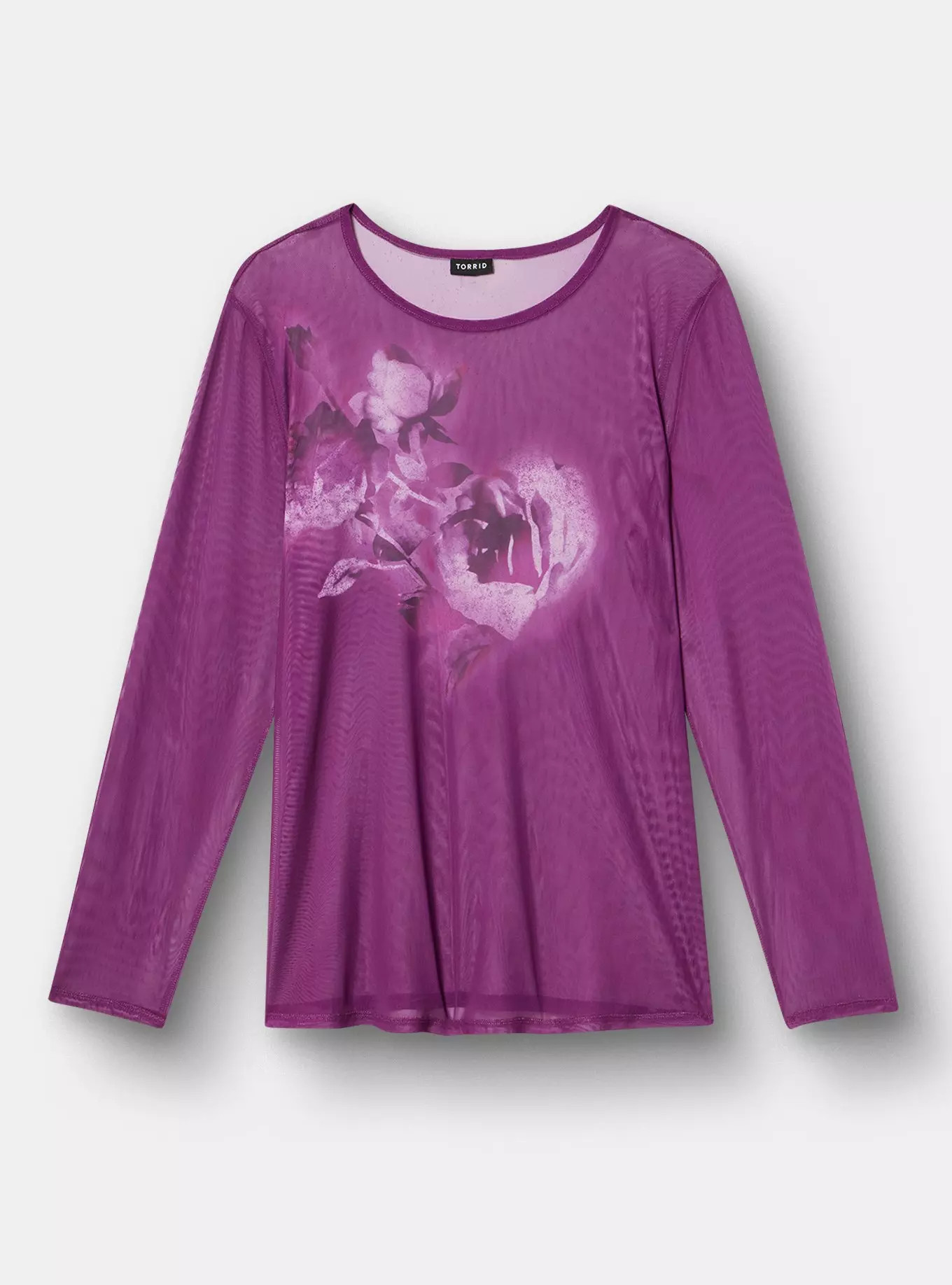 Mesh Crew Long Sleeve Top | Torrid (US & Canada)