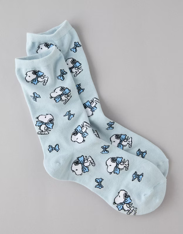 AE Peanuts Bow Crew Socks | American Eagle Outfitters (US & CA)