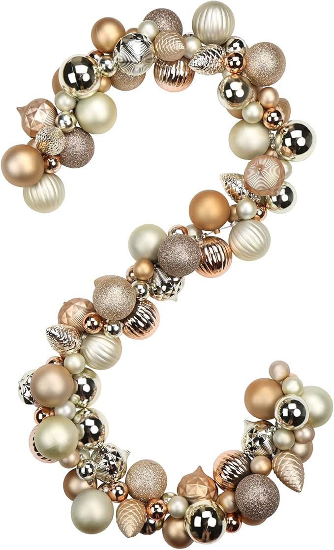 6 FEET Christmas Ball Garland Ornaments Shatterproof Xmas Hanging Balls Decorations for Home Indo... | Amazon (US)