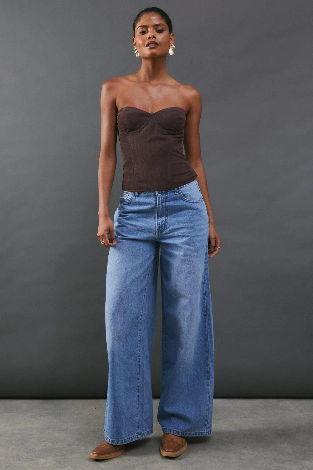 Cord Bustier Top | NastyGal UK