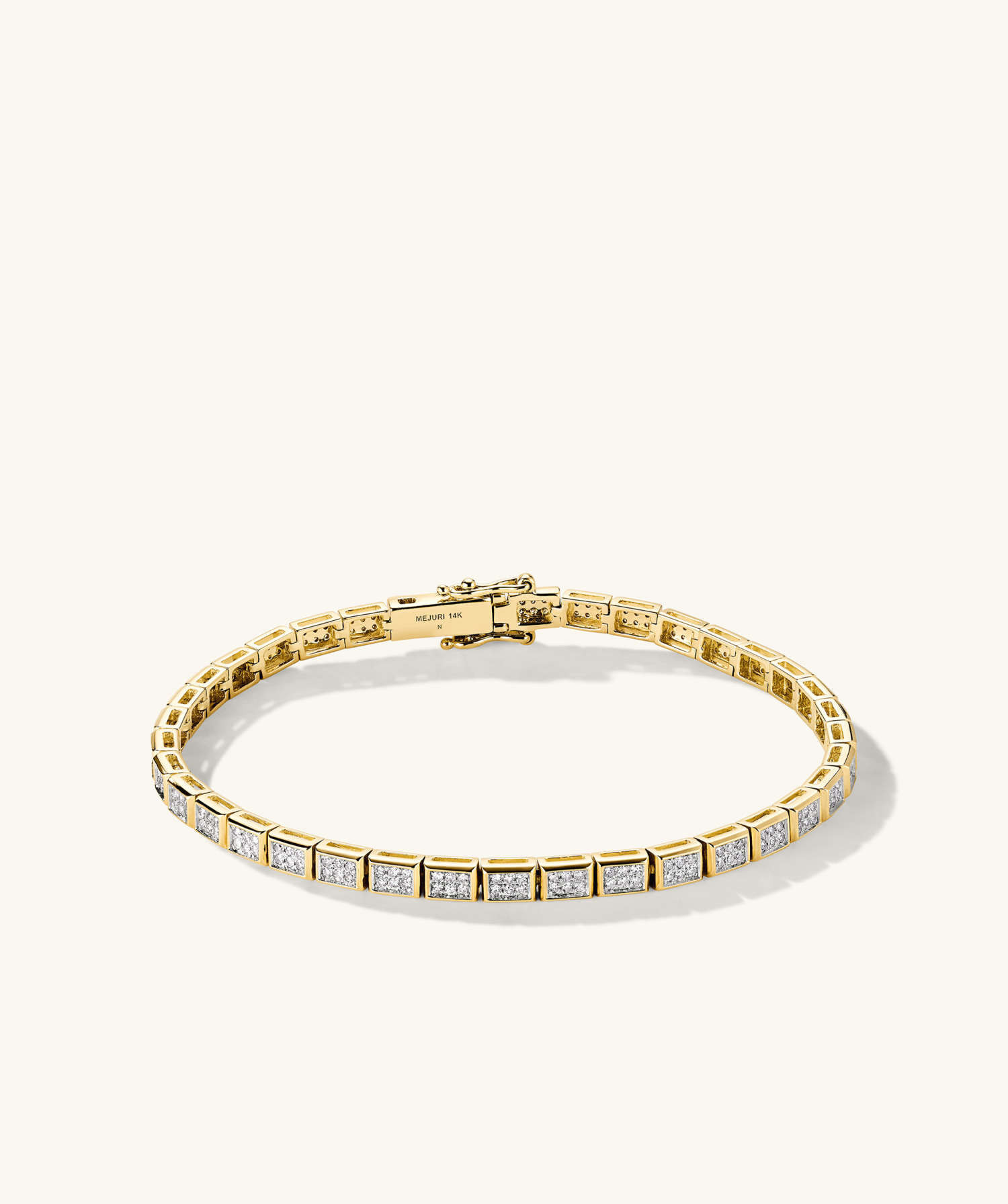 Rectangular Micro-Pavé Diamond Tennis Bracelet | Mejuri (Global)