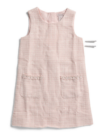 Aline Tweed Dress With Hair Clips | TJ Maxx