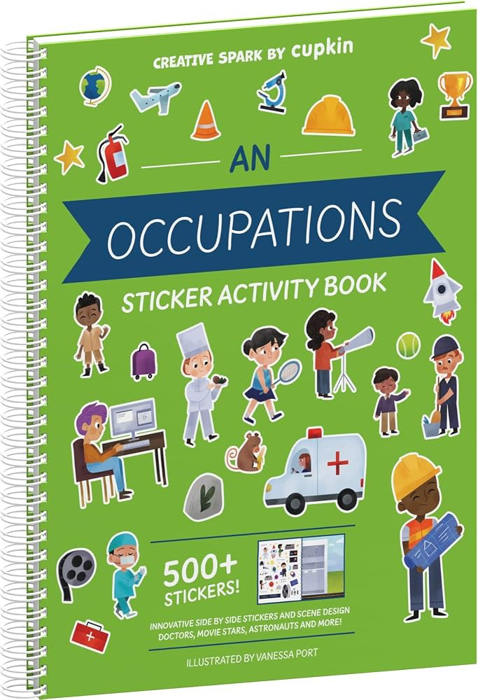 When I Grow Up Sticker + Coloring Book (500+ Jobs Stickers & 12 Scenes) by Cupkin - Side by Side ... | Amazon (US)