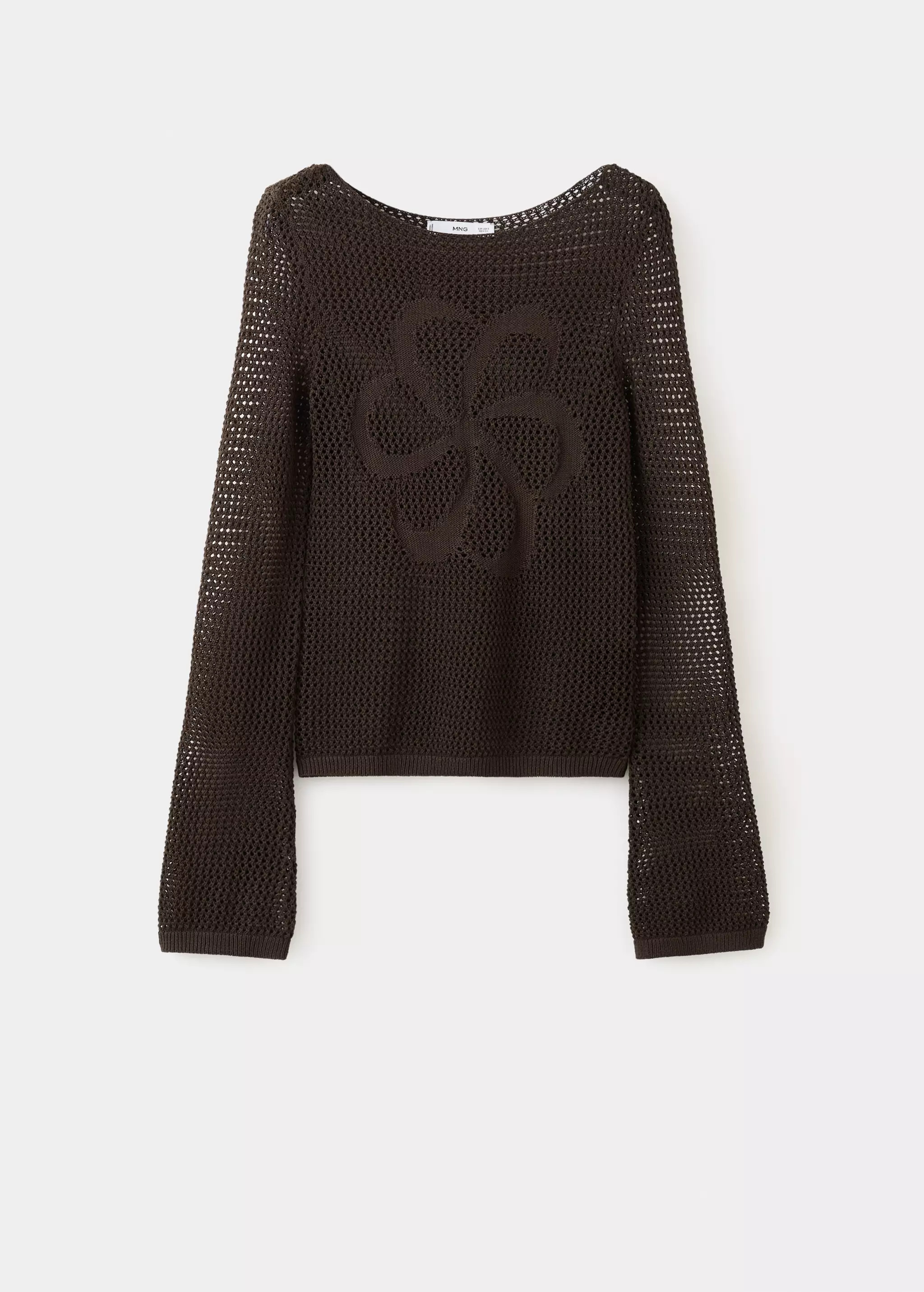 Crocheted sweater with floral embroidery | Mango (US/MX/AU)