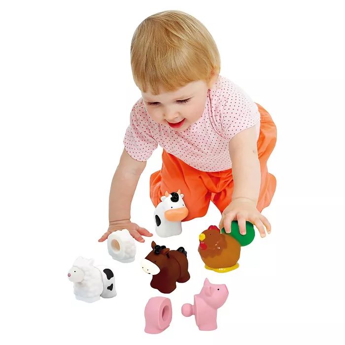 Melissa & Doug Pop Blocs Farm Animals Educational Baby Toy - 10pc | Target