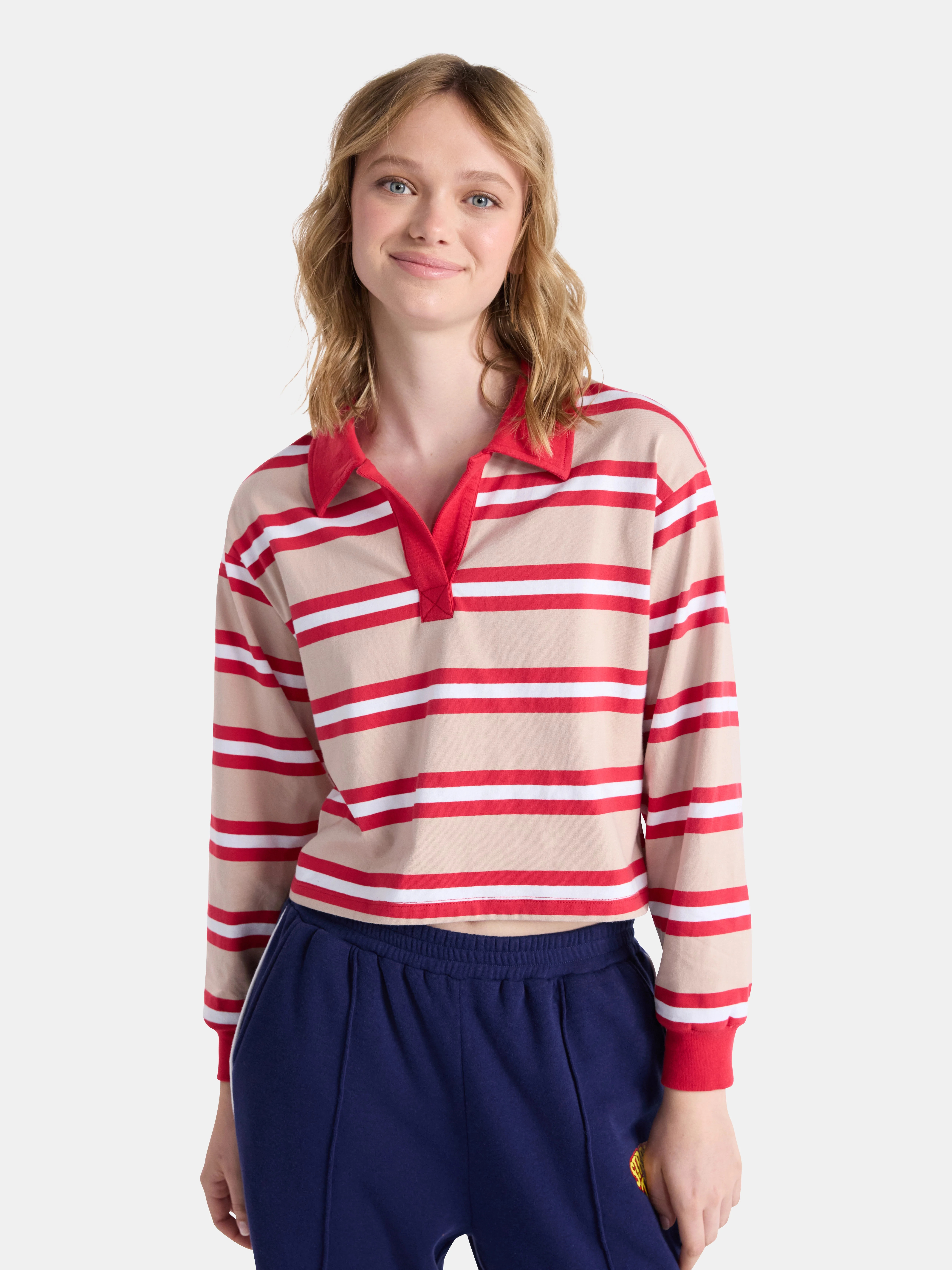 Netflix Stranger Things Cotton Rugby Polo from No Boundaries, Women’s and Women’s Plus | Walmart (US)