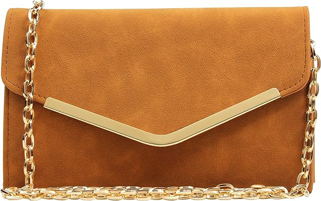 Clutch Purse Evening Bag for Women, Envelope Handbag With Detachable Chain for Wedding and Party | Amazon (US)