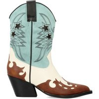 Botines Cowboy de Mujer - Estilo Boho Chic con Bordado y Tacón Ancho Vanessa Calzados | Miravia ES