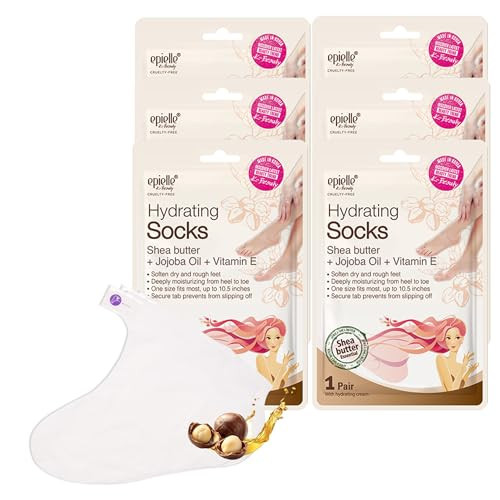Epielle Hydrating Foot Mask 6 Pairs, Relieve and Soften with Shea Butter & Jojoba Oil, Deep Moisturizing Socks for Dry, Cracked Feet, Self Care Gifts for Women, Spa Kit, Easter Basket Stuffers | Amazon (US)