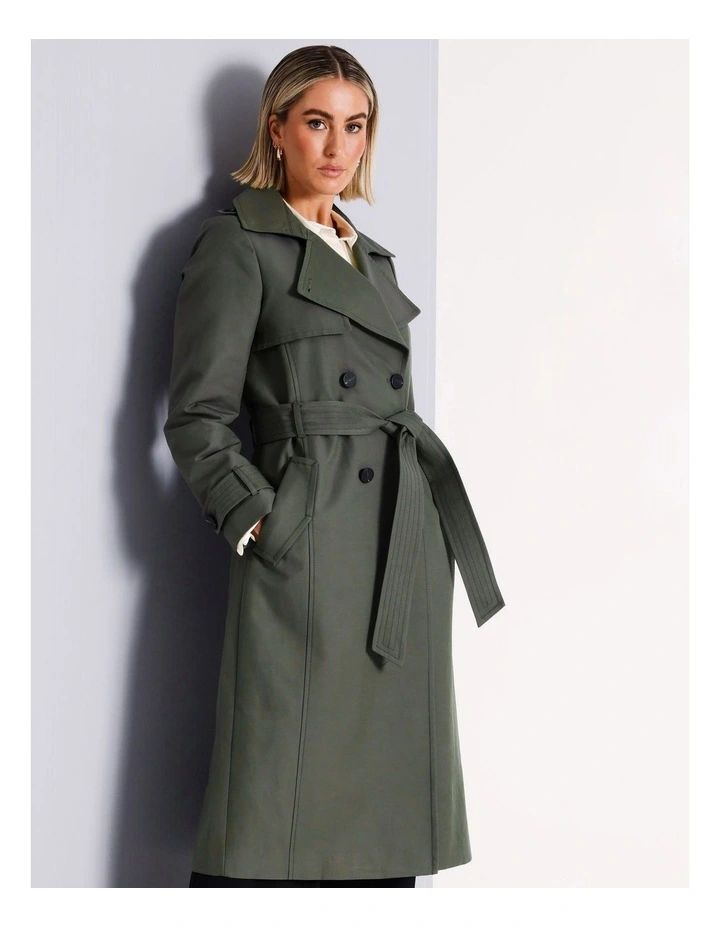 Structured Trench Coat in Khaki | Myer