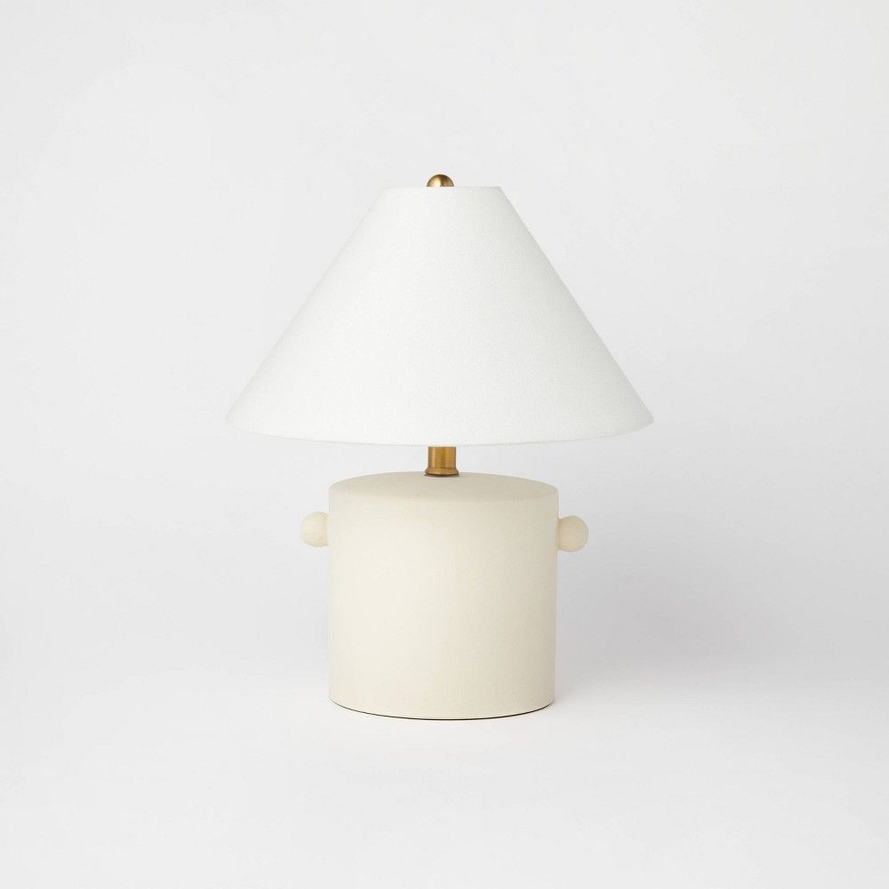 Ceramic Table Lamp with Knob Tan (Includes LED Light Bulb) - Threshold designed with Studio McGee | Target