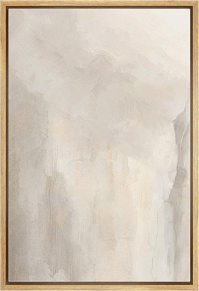 SIGNWIN Framed Canvas Print Wall Art Minimal White Paint Brush Strokes Abstract Shapes Illustrati... | Amazon (US)