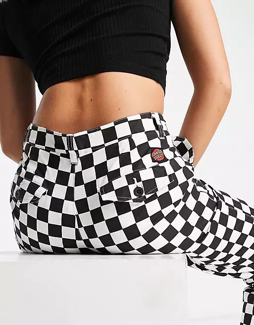 Santa Cruz relaxed trouser in monochrome checkerboard | ASOS (Global)