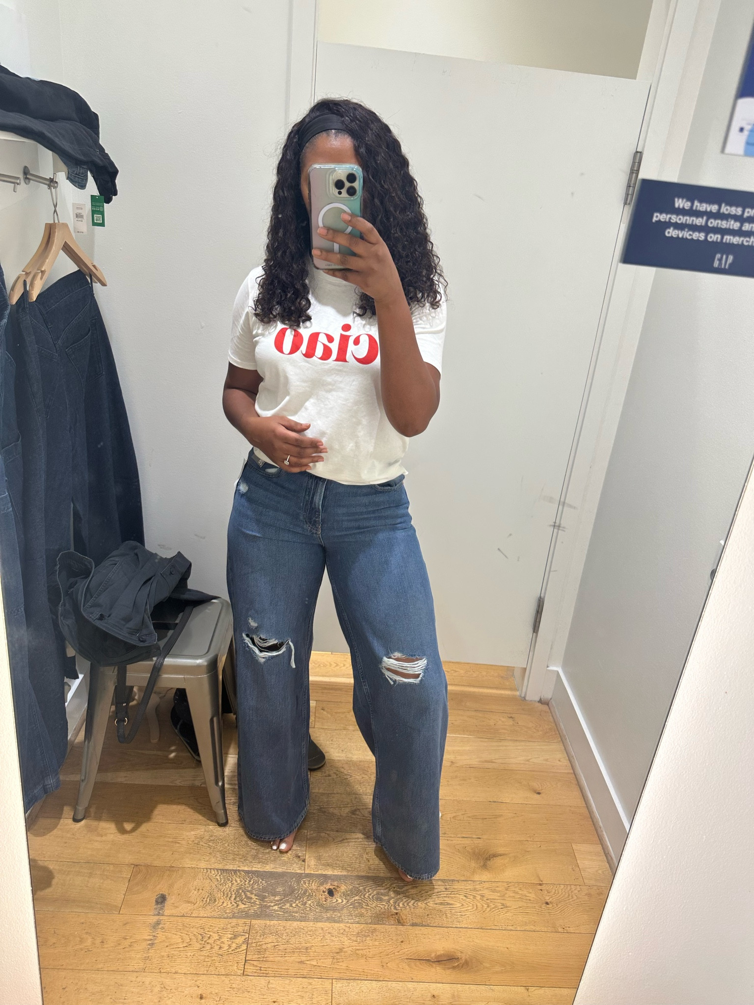 These wide leg jeans are my faves! Love the fit! GAP did their thing with these!! 

#LTKOver40 #LTKMidsize #LTKStyleTip