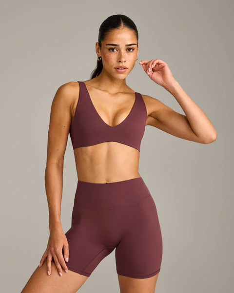 SoftMotion™ Scoop Back Bralette with Gray Logo 
 Velvet Mocha | Oner Active (UK / US)