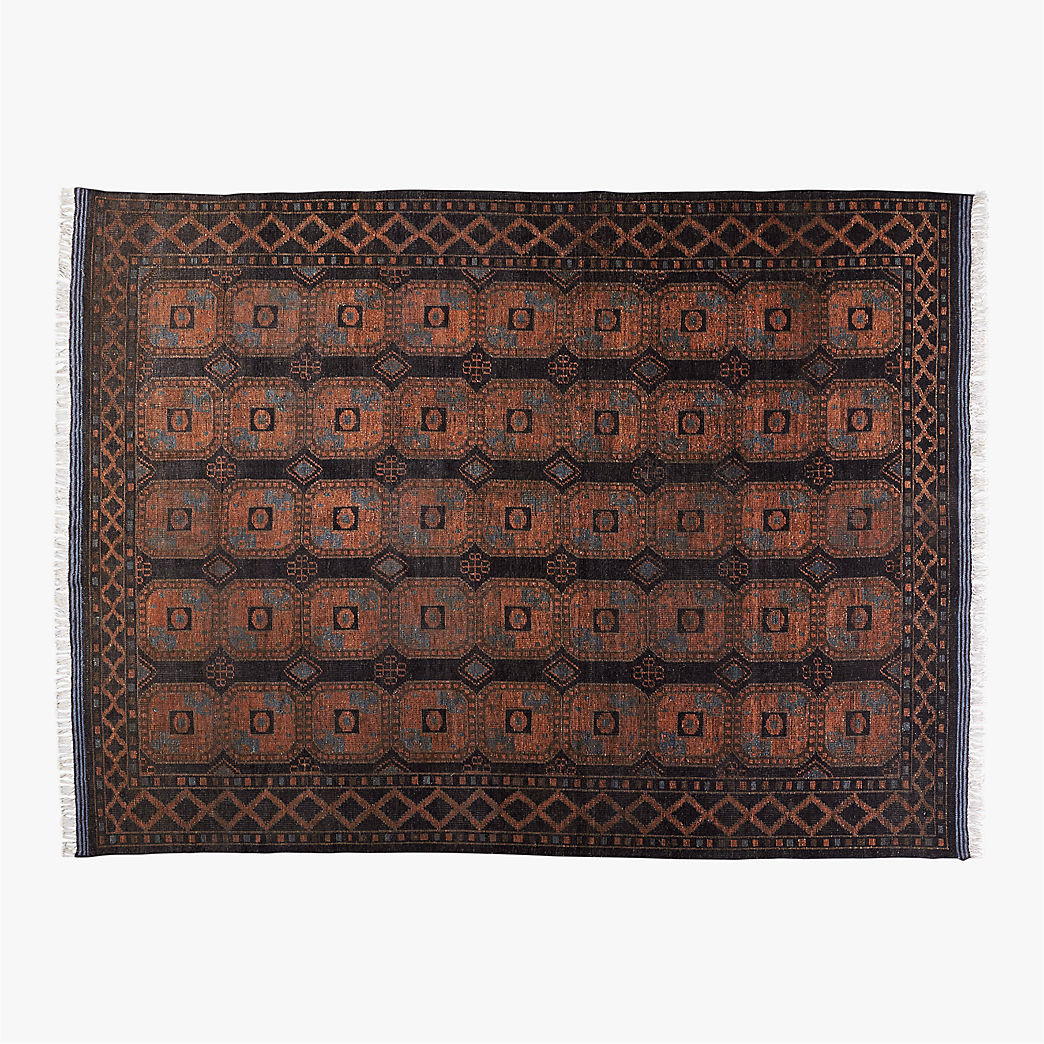 Pascala Moroccan Hand-Knotted Modern Orange Wool Area Rug 5'x8' + Reviews | CB2 | CB2