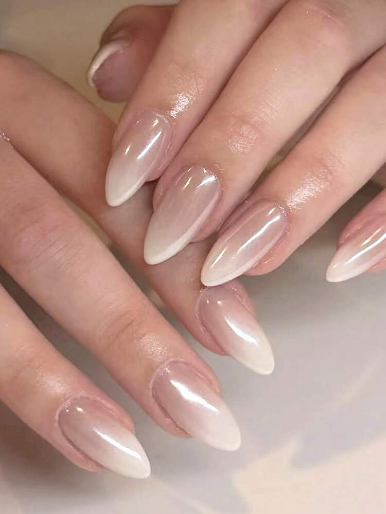 Nailrosy 10Pcs Handmade Press On Nails Kit Middle Almond Milk White French Nail Supplies Beach Essentioanls Fake Nail Tips Nail Tool Stickers Cute Short Fake Nails Acrylic Gems Stuff Chorome Party Dance Birthday Gift Wedding | SHEIN