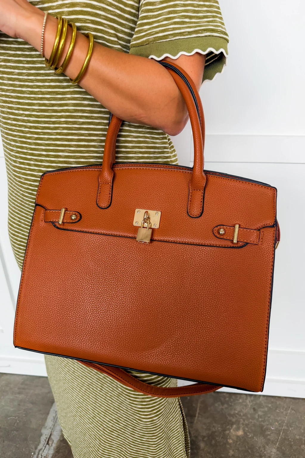 The Audrey Satchel Handbag in Brown | Jules & James Boutique