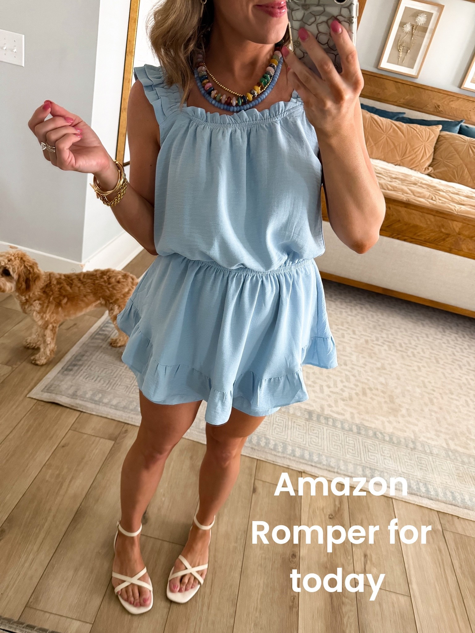 OOTN 🤍✨

Shopping and dinner with my sister-in-law called for the cutest outfit! 💙 This Amazon romper is one of those pieces that looks so much more expensive than it is. I love the feminine ruffle details, flattering elastic waist, and flowy fit that makes it feel so comfortable while still looking dressed up. It runs true to size and is perfect for everything from date nights and girls’ nights to vacations, brunch, and summer dinners.

I paired it with my favorite white sandals, colorful statement necklace, and gold jewelry for an easy outfit that came together in minutes. If you’re looking for an affordable Amazon fashion find you’ll wear on repeat, this one is so good!

#amazonfashion #amazonfinds #amazonstyle #amazonoutfit #amazonromper #summerstyle #summeroutfit #outfitoftheday #ootn #casualchic #affordablefashion #fashionfinds #vacationstyle #datenightoutfit #girlsnightout #brunchoutfit #ruffleromper #summerfashion #styleinspo #everydaystyle #amazonfavorites #amazonnewarrivals #fashionover30 #budgetfriendlyfashion #lookforless #trendingfashion #weekendstyle #easyoutfit #neutralstyle #amazondeals

#LTKootd #LTKPetite