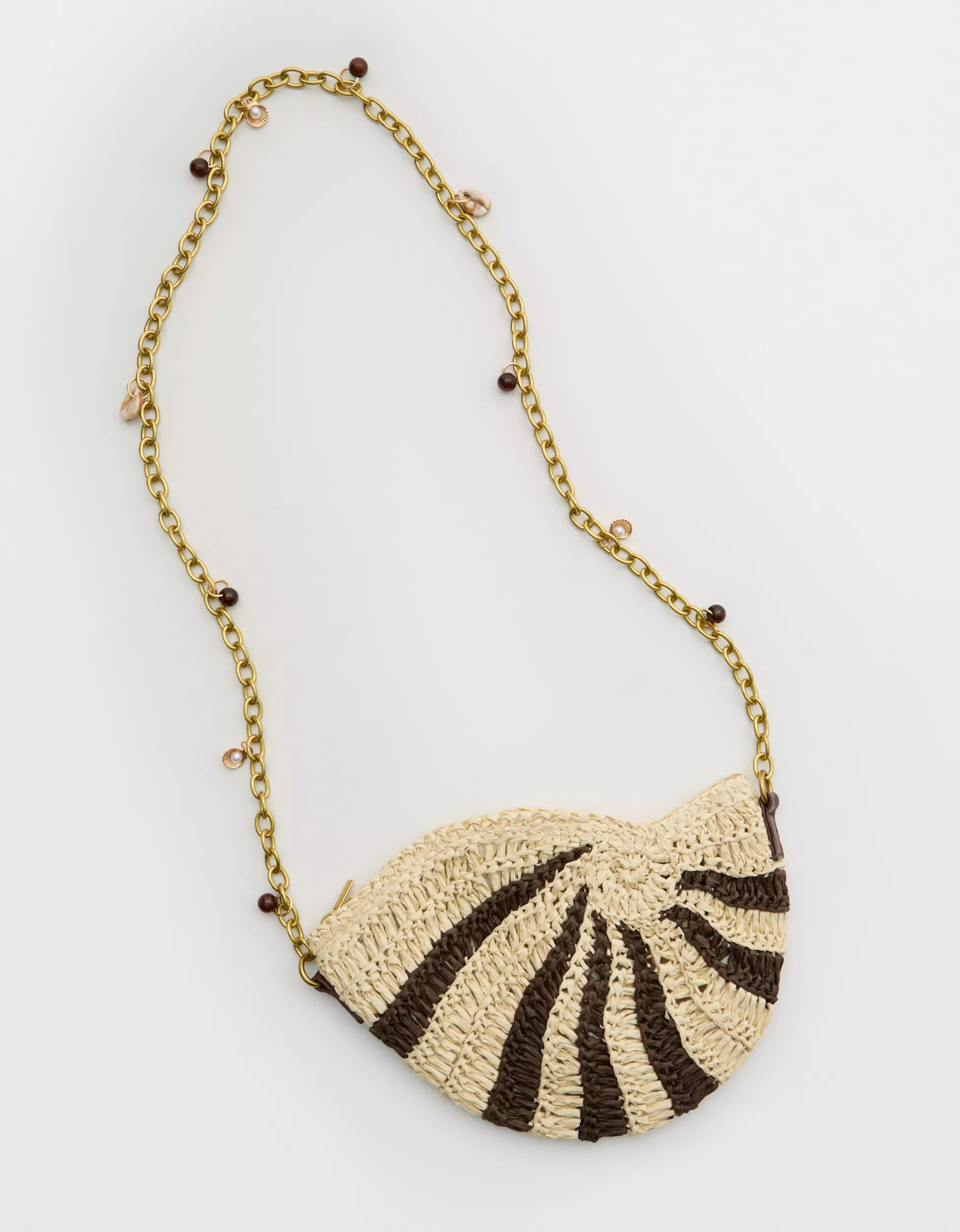 Aerie Straw Shell Charm Bag | Aerie