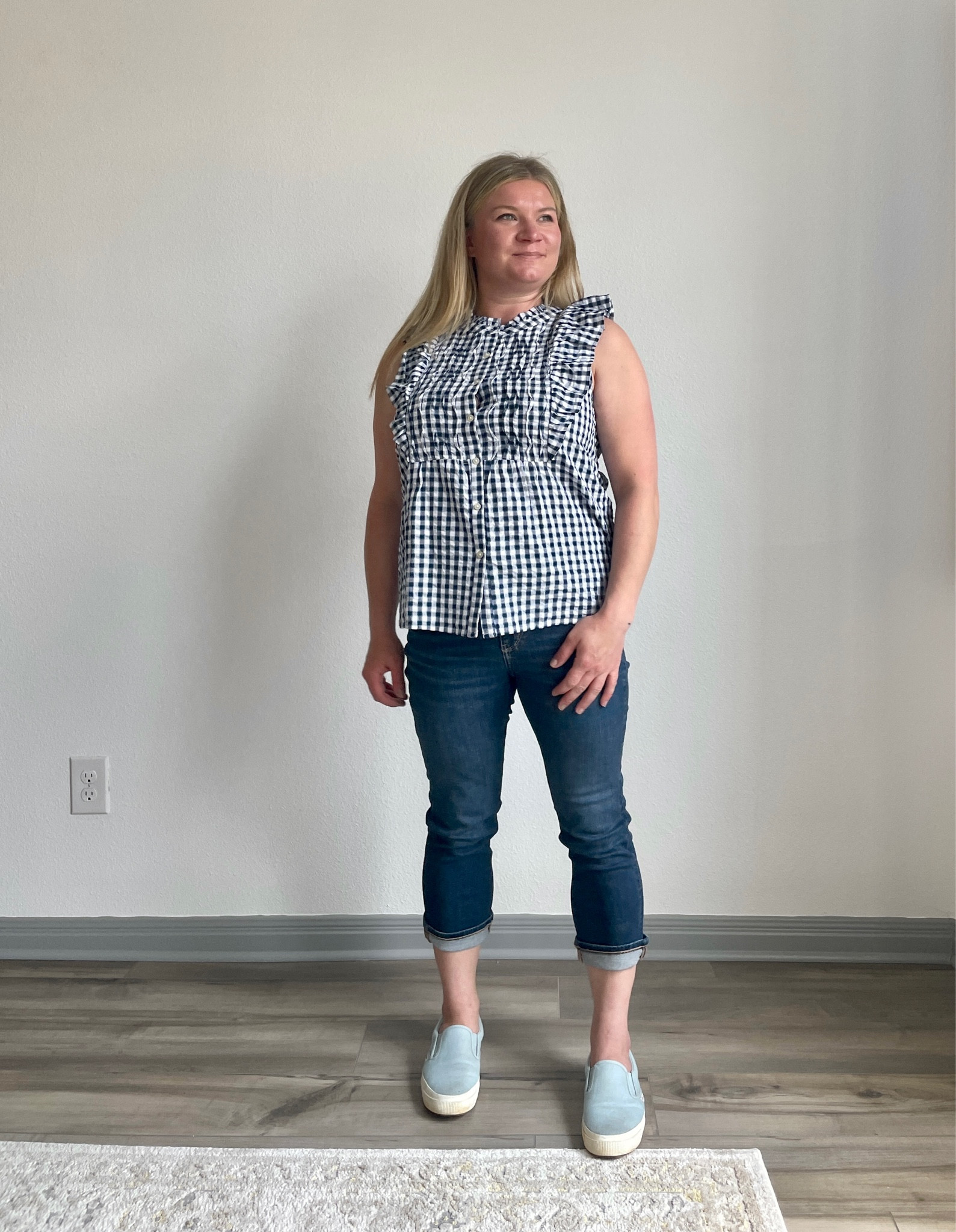 Loft gingham tank top and American eagle jeans, superga slip ons

#LTKunder100 #LTKFind #LTKstyletip