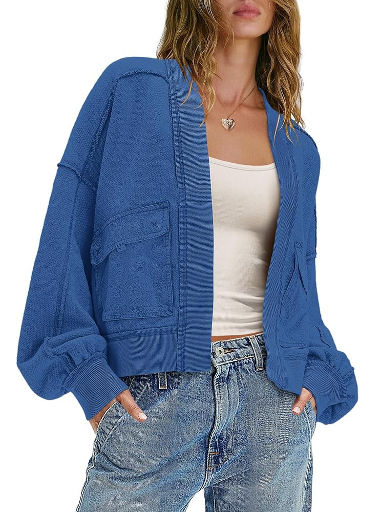 SENSERISE Womens Open Front Sweatshirt Cardigan Oversized Cardigan Casual Long Sleeve Fall Outfit... | Amazon (US)