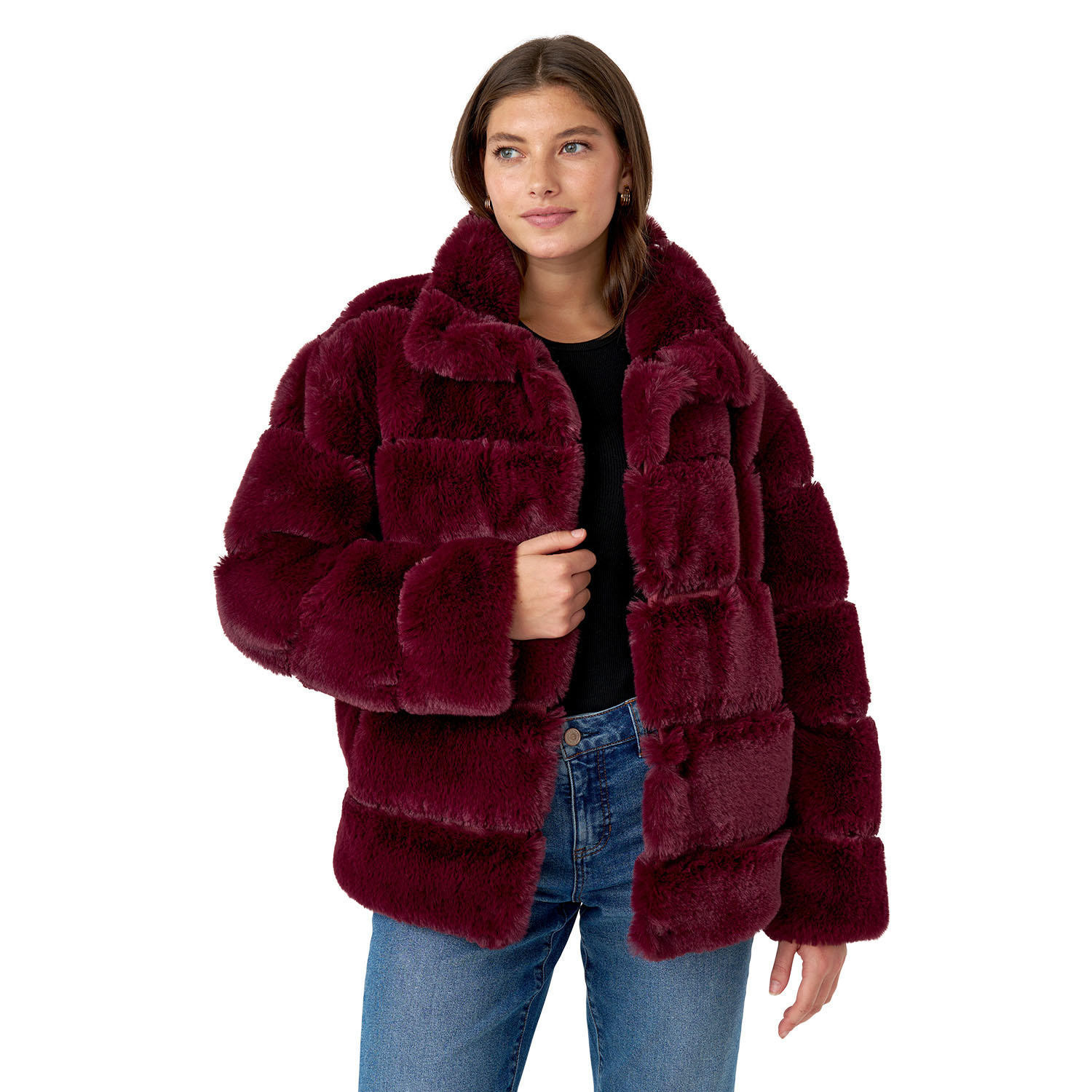 EDITED BY HUNTER MCGRADY FAUX FUR JACKET - BURGUNDY S:- S, Burgundy | Sam's Club