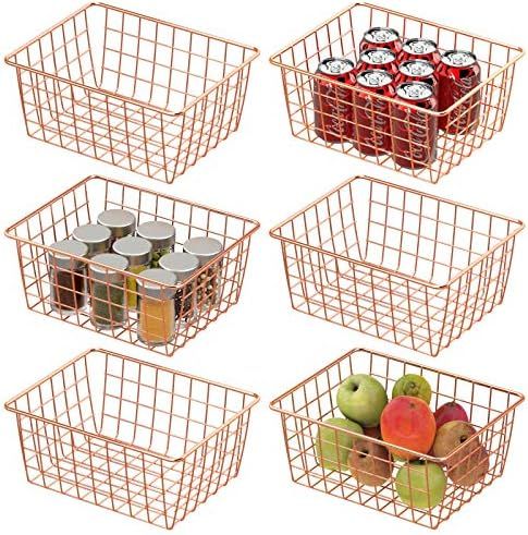 Wire Baskets, Cambond 6 Pack Wire Basket for Storage Durable Metal Basket Pantry Organizer Storag... | Amazon (US)