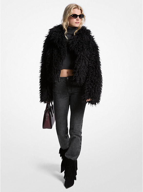 Cropped Faux Fur Jacket | Michael Kors US