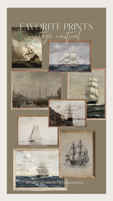 Vintage nautical prints, boat prints, nautical art 

#LTKfindsunder50 #LTKhome