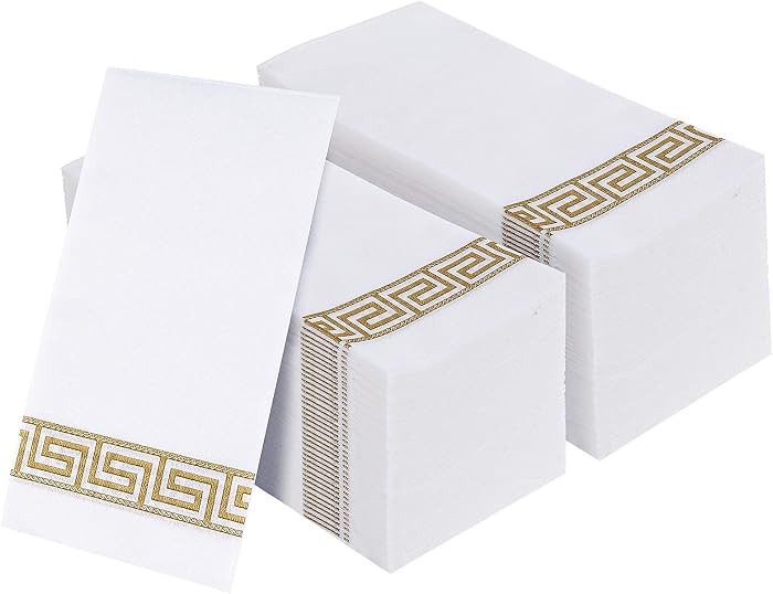 Vplus 200 PACK Guest Towels Disposable Bathroom, Decorative Bathroom Napkins, Soft and Absorbent ... | Amazon (US)