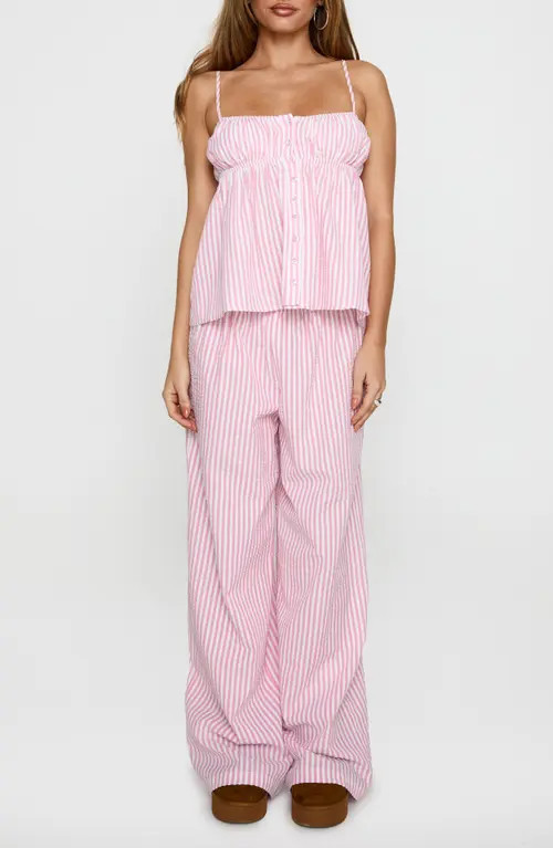 Princess Polly Cassini Tank & Pants Set in Pink Stripe at Nordstrom, Size 12 | Nordstrom