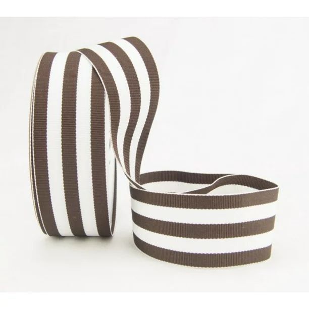 Ribbon Bazaar Grosgrain Mono Stripes 3/8 inch Brown 20 yards 100% Polyester Ribbon | Walmart (US)