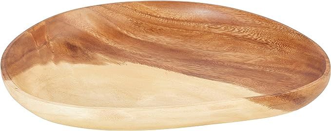 Bloomingville 12" L Oval Carved Acacia Wood Serving Platter Tray, Brown | Amazon (US)