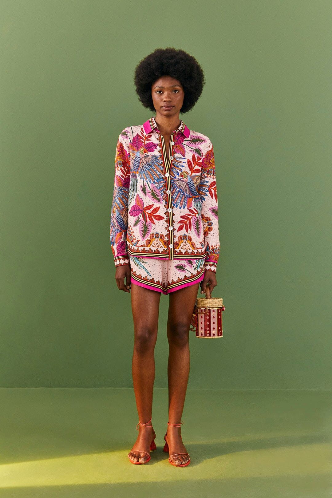 Pink Macaw Scarf Shirt | FarmRio (US)