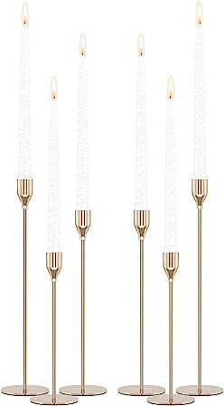 PNAVMG Gold Candle Holders Candlestick Holders for Taper Candles, Set of 6 Modern Decorative Cand... | Amazon (US)