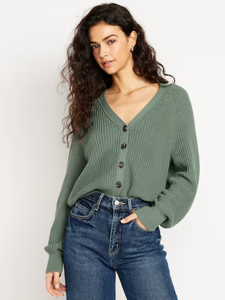 V-Neck Shaker-Stitch Cardigan Sweater | Old Navy | Old Navy (US)