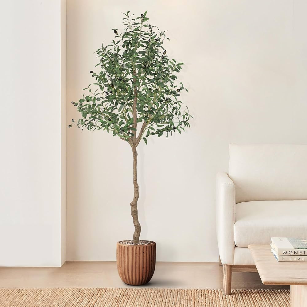 AnTing Artificial Olive Tree 6FT Faux Olive Branches and Fruits with Pot for Home Decor Indoor Gi... | Amazon (US)