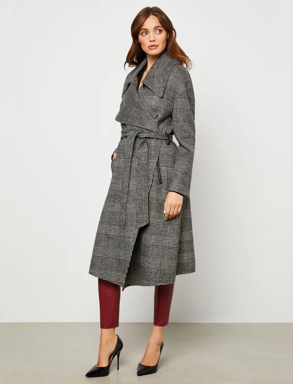 Oversized Lapel Belted Wrap Coat | BCBG Max Azria 