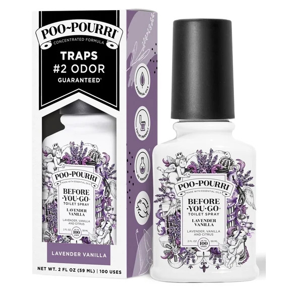 Poo-Pourri Lavender Vanilla, Lavender + Vanilla + Citrus Before-You-Go Toilet Spray, 2 Oz (Odor e... | Walmart (US)
