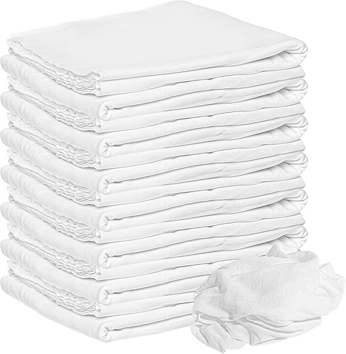 Nabob Wipers New Lint Free Rags 100% Cotton Cleaning Rags, Soft Cloth Tshirt Material for Cast Ir... | Amazon (US)