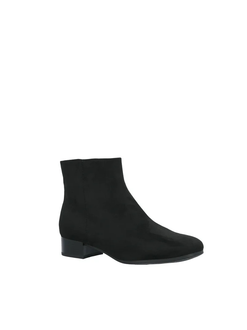 Time and Tru Women's Faux Suede Ankle Boots, Wide Width Available | Walmart (US)