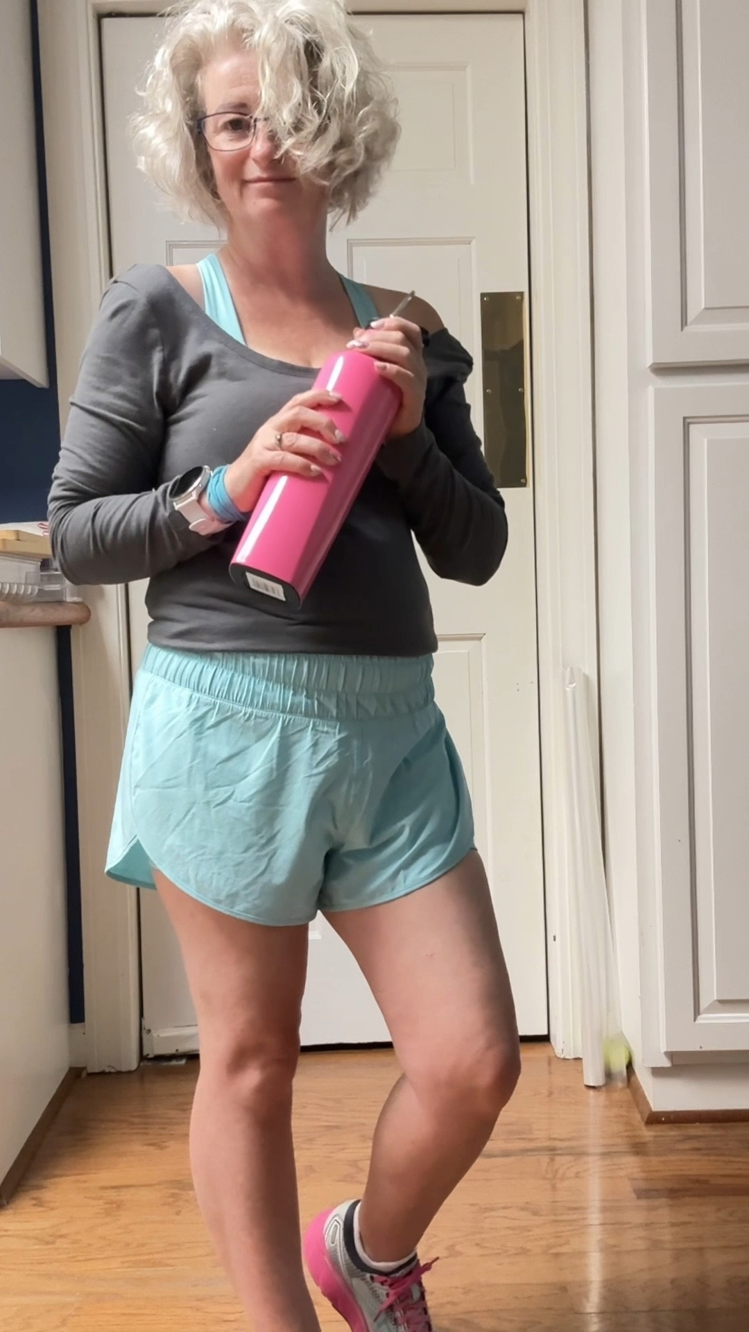 A day on the go or a run in the rain. CRZ yoga bra and shorts, Fabletics scoop back long sleeve, BruMate tumbler  

#LTKFindsUnder50 #LTKOver40 #LTKActive