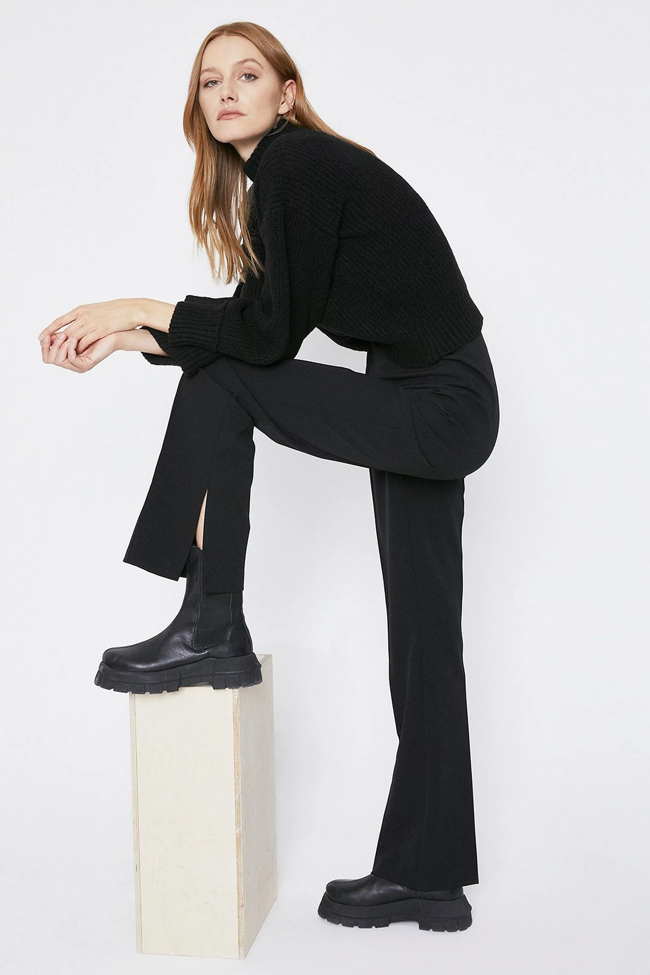 Side Split Flare Trousers | Warehouse UK & IE