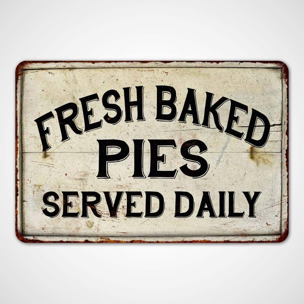 Fresh Baked Pies Sign Bakery Signs Kitchen Baker Moms Decor Vintage Decorations Plaque Tin Wall A... | Amazon (US)