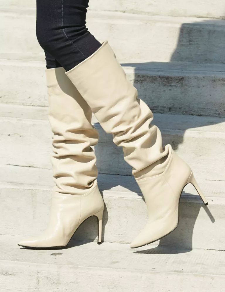 Leather Stiletto Heel Knee High Boots | Marks & Spencer (UK)