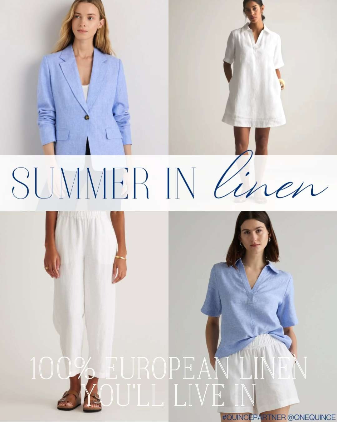 Summer in linen 🤍 Easy, breathable pieces I’d wear on repeat this season. #quincepartner @Quince  

#LTKmomlife #LTKootd #LTKOver40