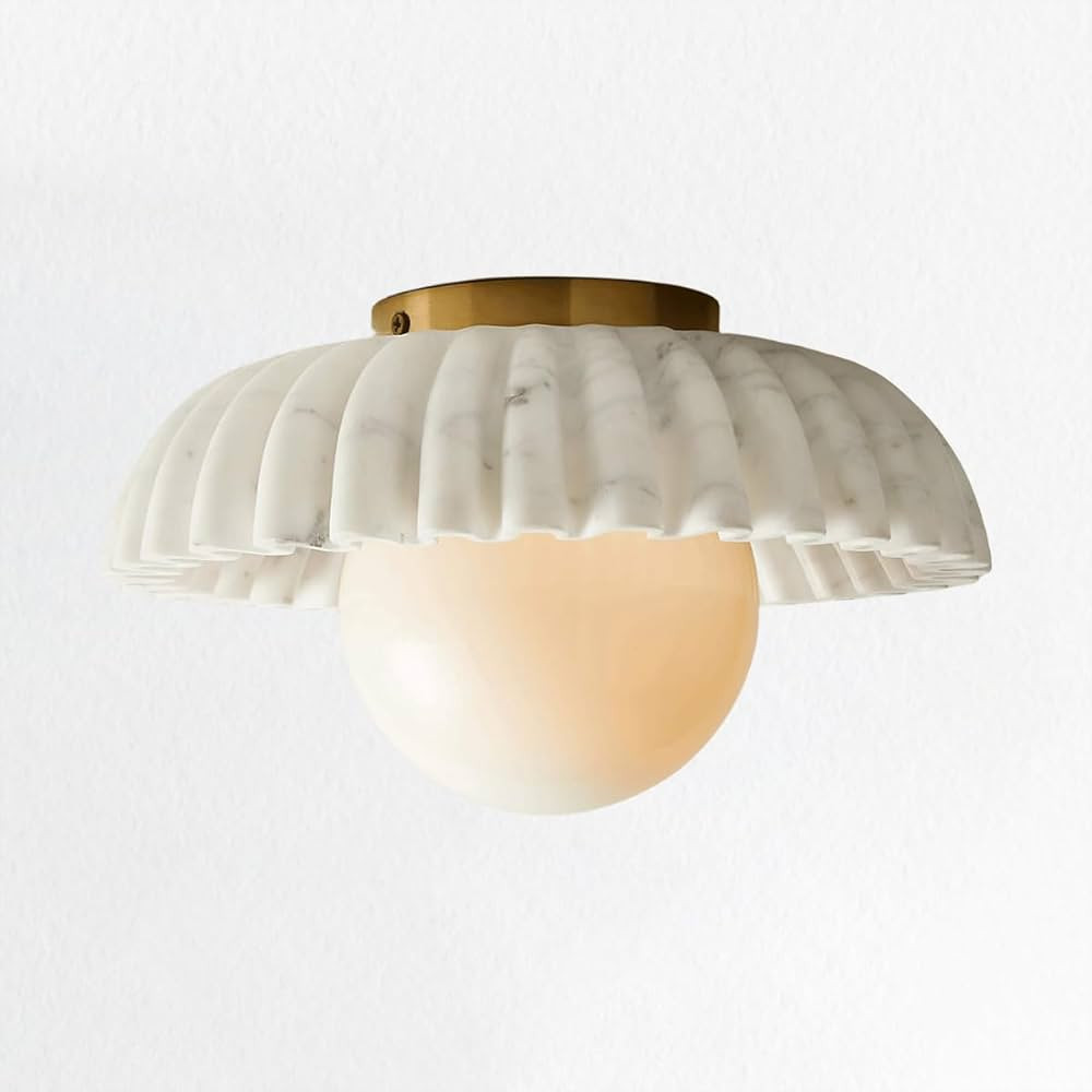 Fluted Marble Flush Mount Light. 12" Wx12 Dx9.5 H | Amazon (US)