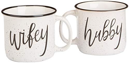 Cam n Honey Hubby/Wifey Funny Campfire Couples Coffee Mug Set-14oz Ceramic Mugs-Perfect Wedding a... | Amazon (US)