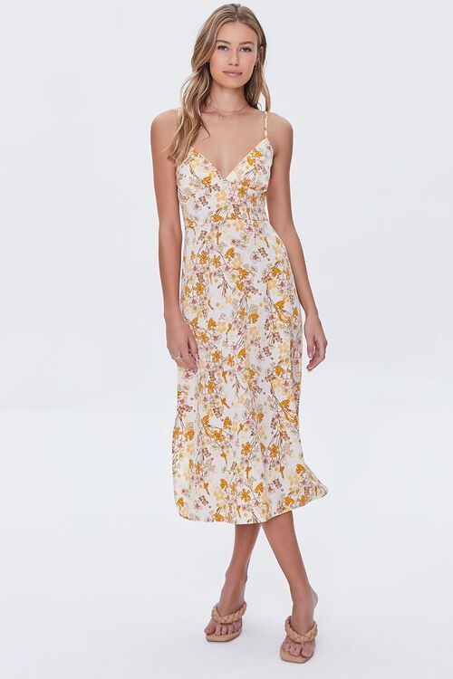 Floral Print Tie-Back Midi Dress | Forever 21 (US)